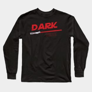 The Dark Side - Dark Power | Red Vintage Texture Long Sleeve T-Shirt